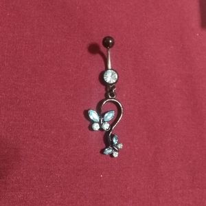 Blue & Blk Bellybutton Ring